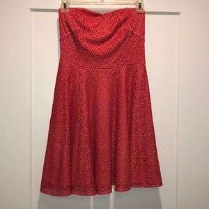 Ya Los Angeles coral lace A line dress